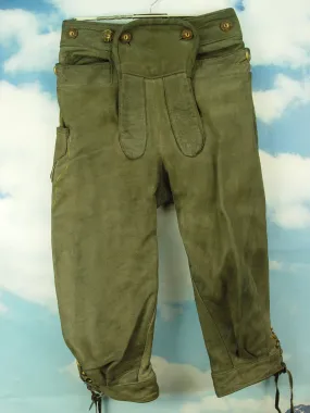 bequem eingetragen voll verspeckt knautschige Damen Kniebund Lederhose Gr.36