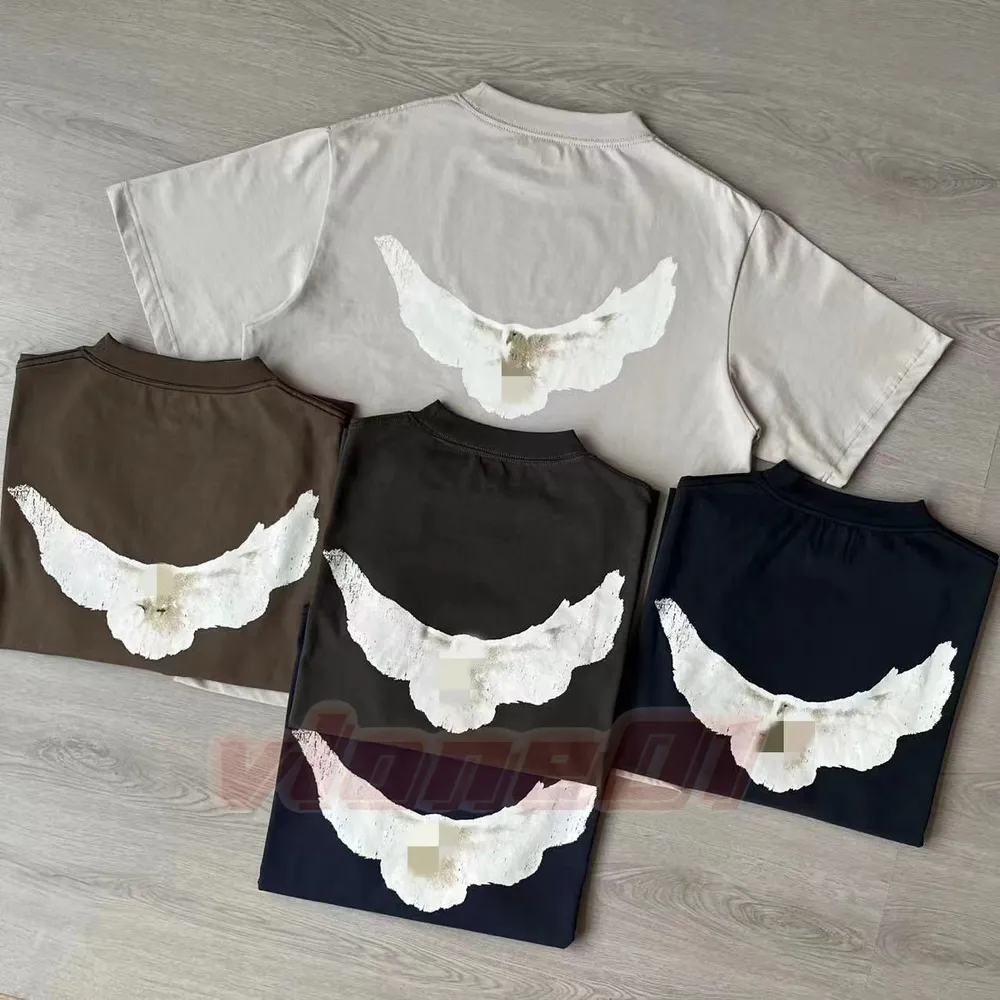 Designer Männer Damen T-Shirt Herren Streetwear Hip Hop T-Shirts Sommer weiße Taube Muster Druck T-Shirts Größe S-XL