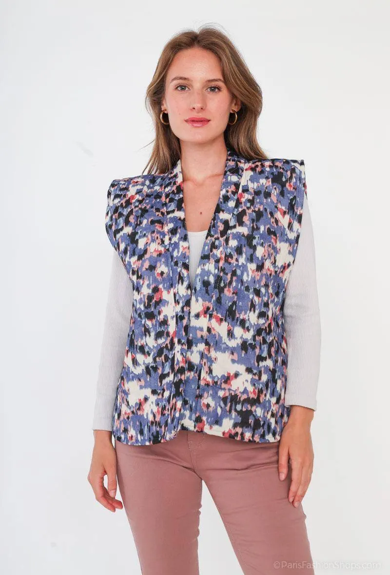 FIORELLA ärmelloser bedruckter Baumwoll-Cardigan