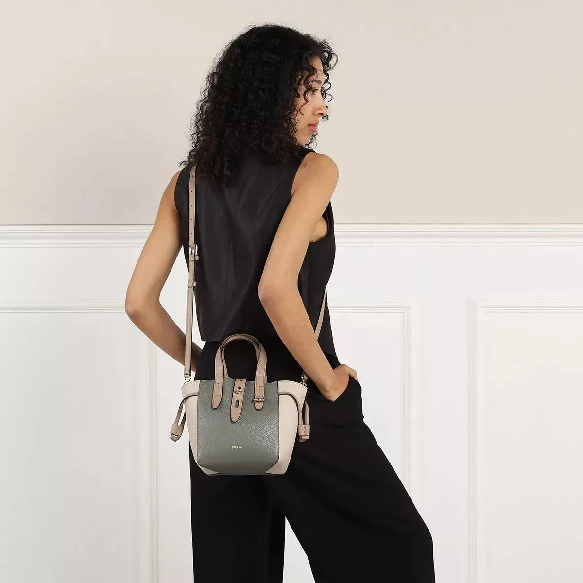   Furla  Furla Net Mini Tote Cactus/ Fullmoon/ Greige  Tote 