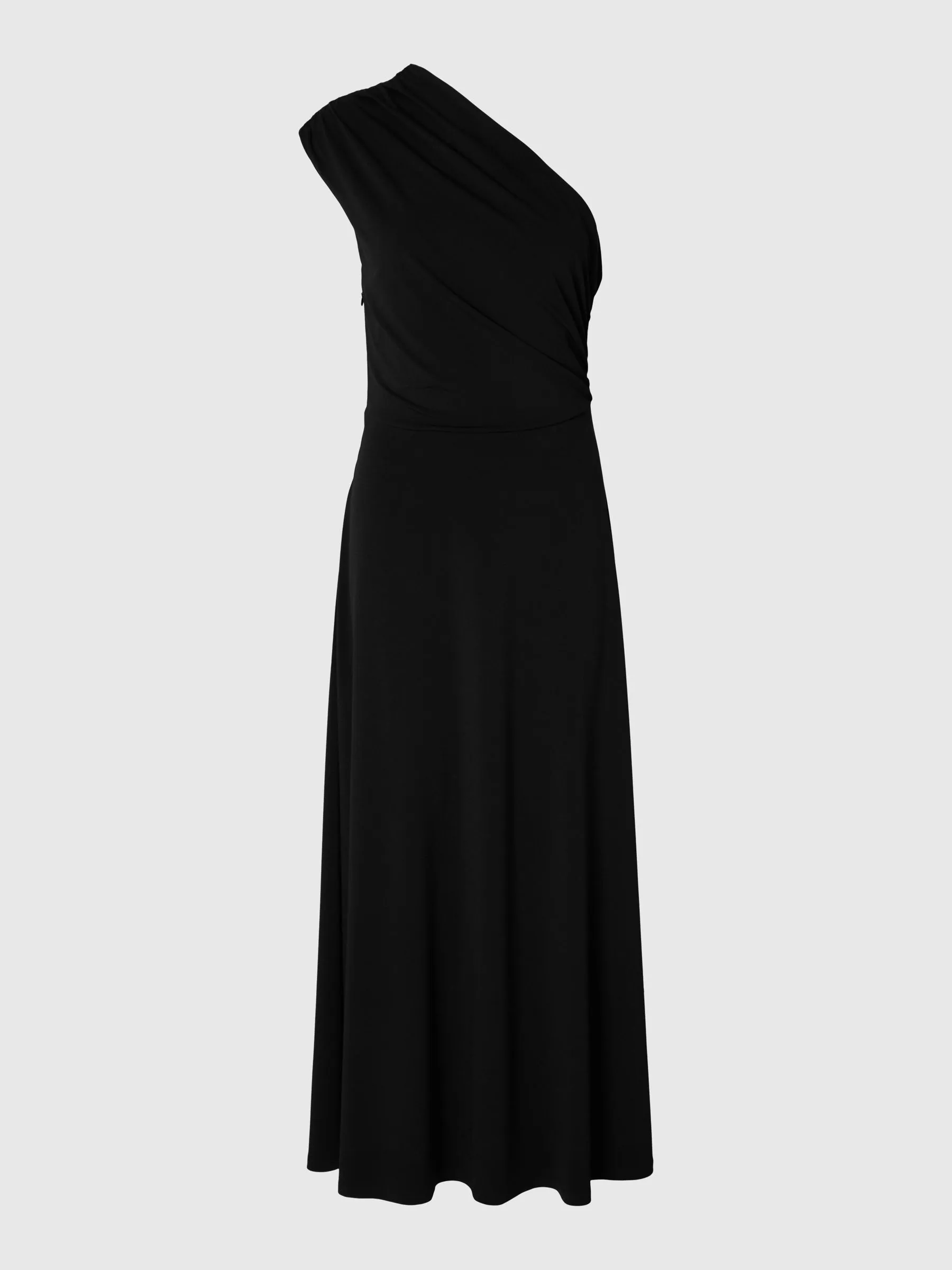 GERAFFTES ONE-SHOULDER KLEID
