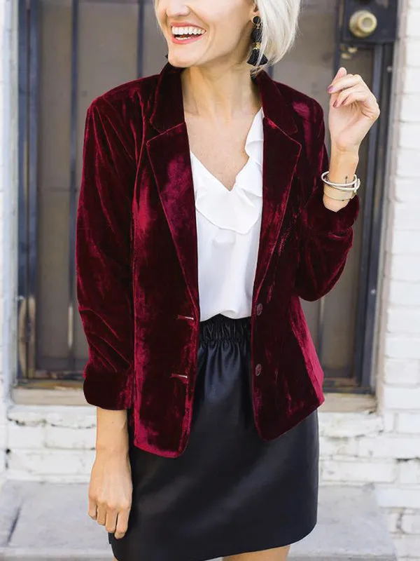 Heidi-Mode | aus Samt mit Reverskragen, elegante und modische Jacke für Frauen