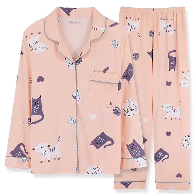 Heidi-Mode | Bequemes Pyjama-Set Mit Verspieltem Druck Für Frauen