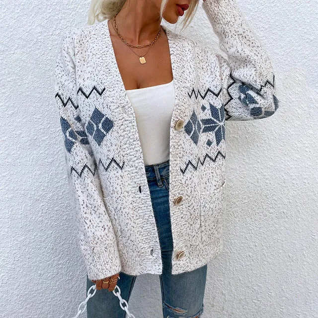 Heidi-Mode | Cardigan Lässig Gestrickter Cardigan