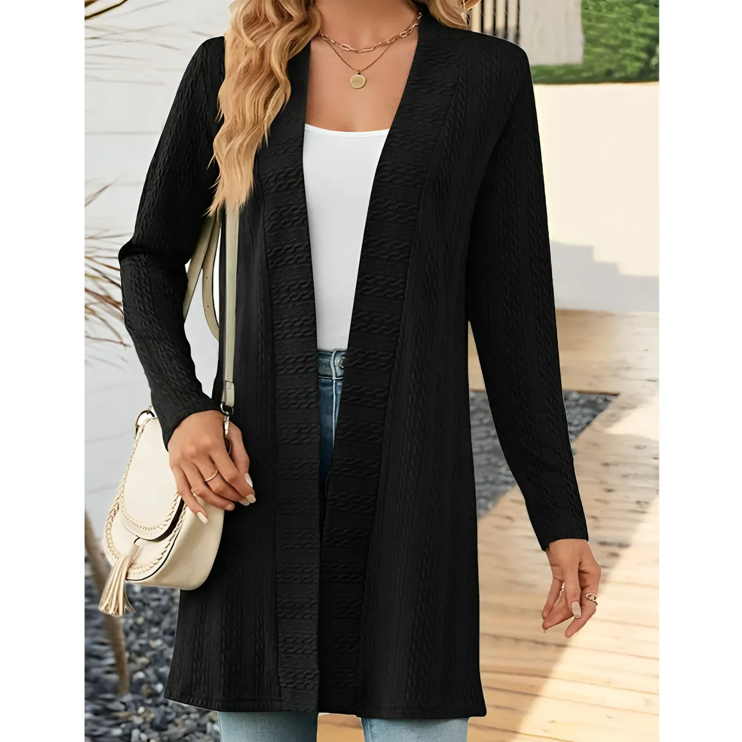 Heidi-Mode | Cardigan Lässig Unifarben Cardigan