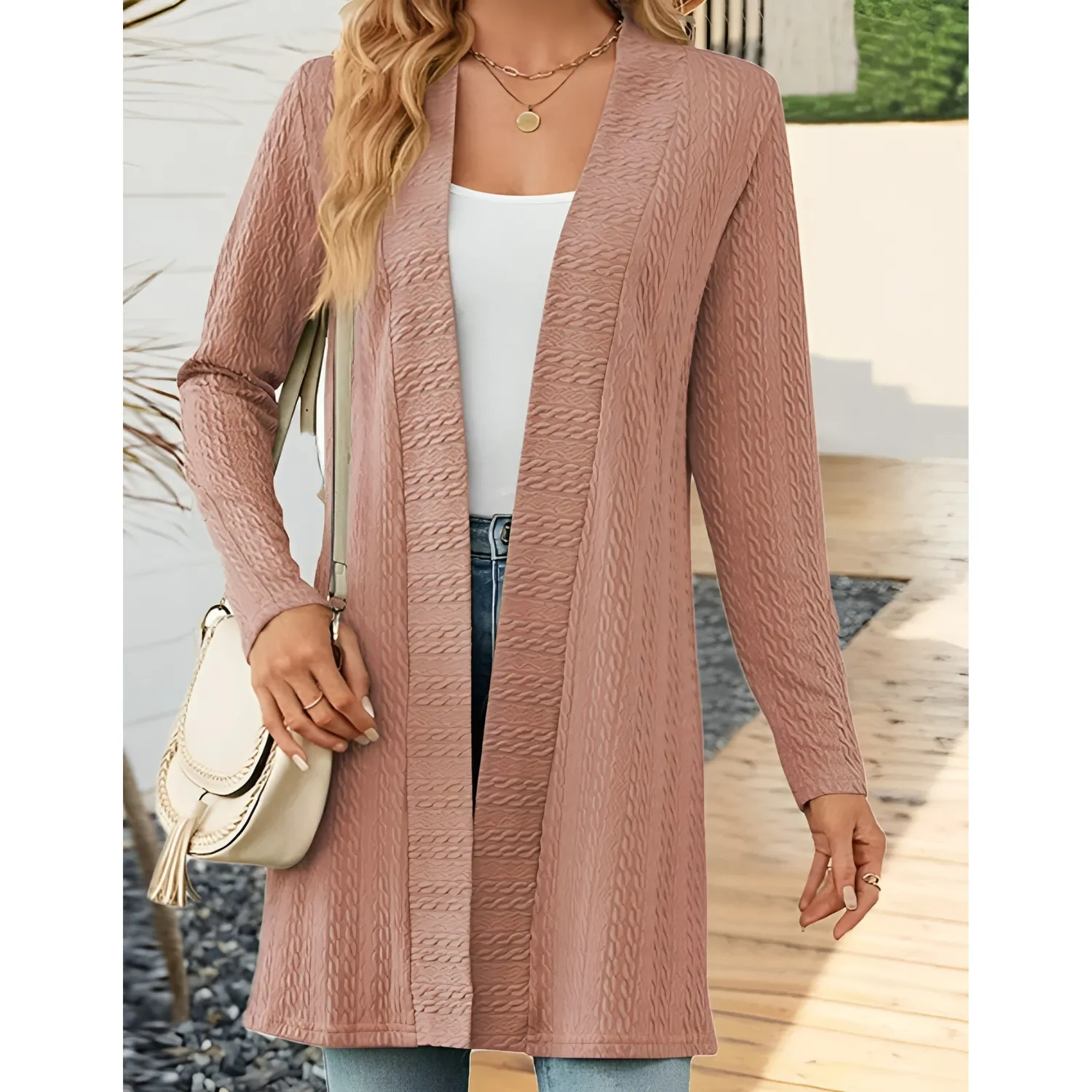Heidi-Mode | Cardigan Lässig Unifarben Cardigan