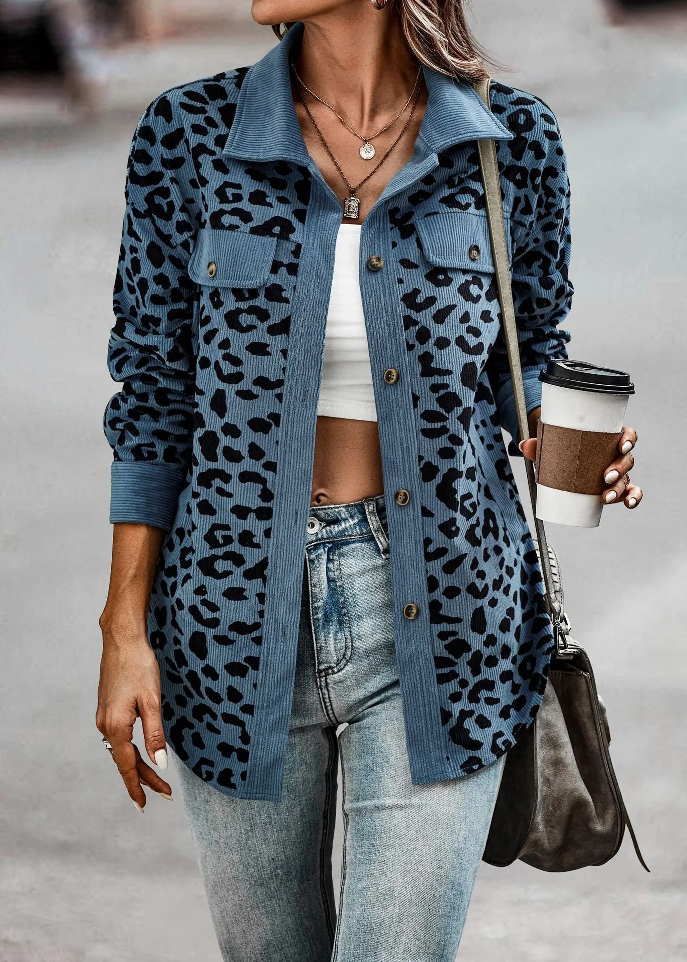 Heidi-Mode | Damen Leopardenmuster Jacke