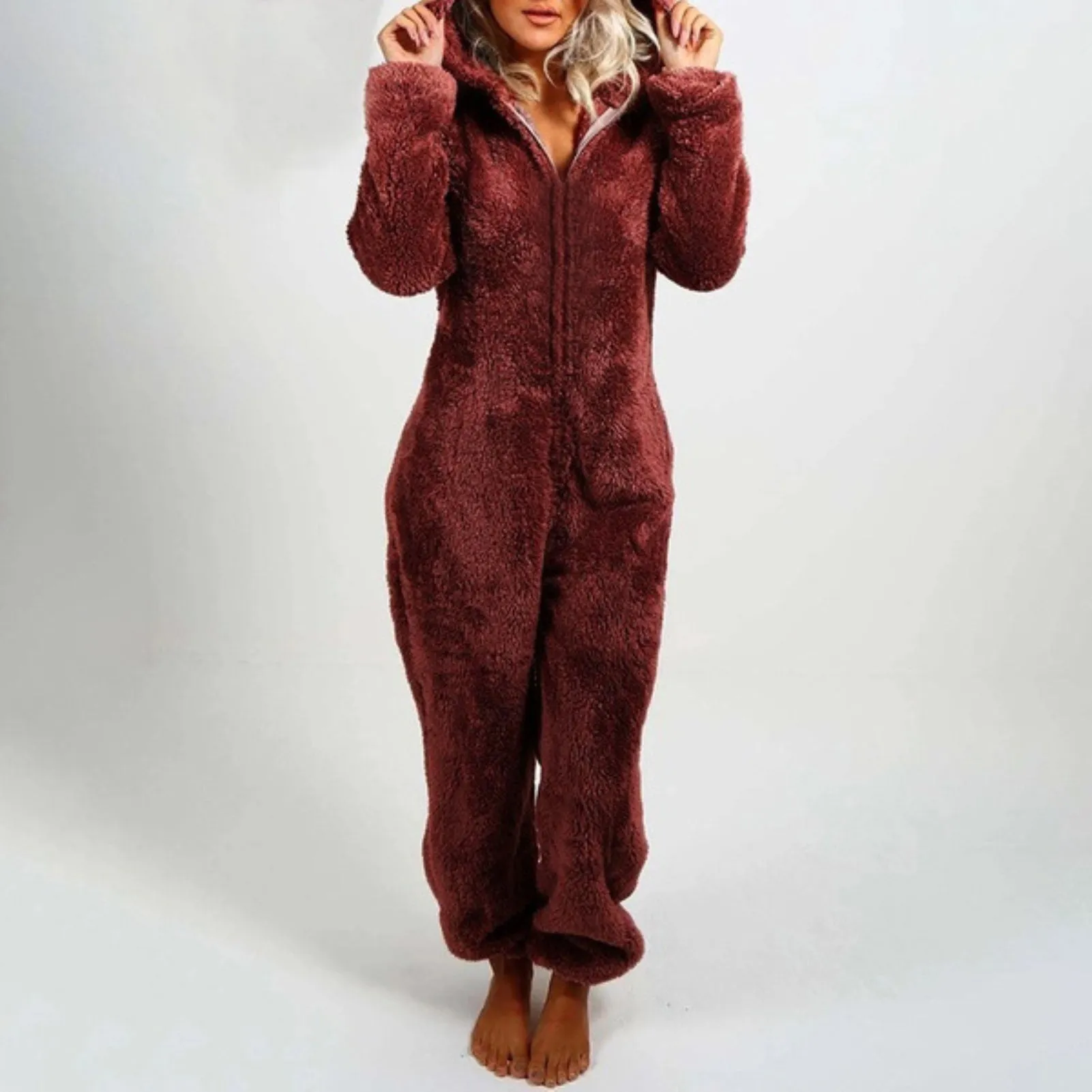 Heidi-Mode | Stylischer Damen Kapuzen-Pyjama Playsuit