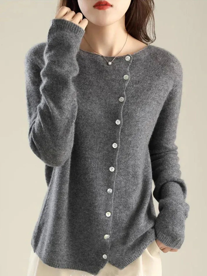 Heidi-Mode | Weich Gestrickte Jacke mit Knopfverschluss