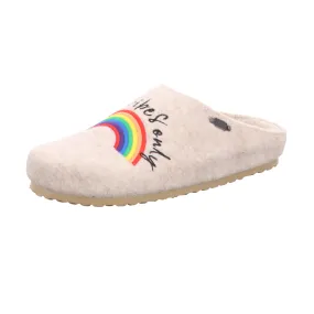 Home Comfort Damen-Pantoffel Regenbogen Beige