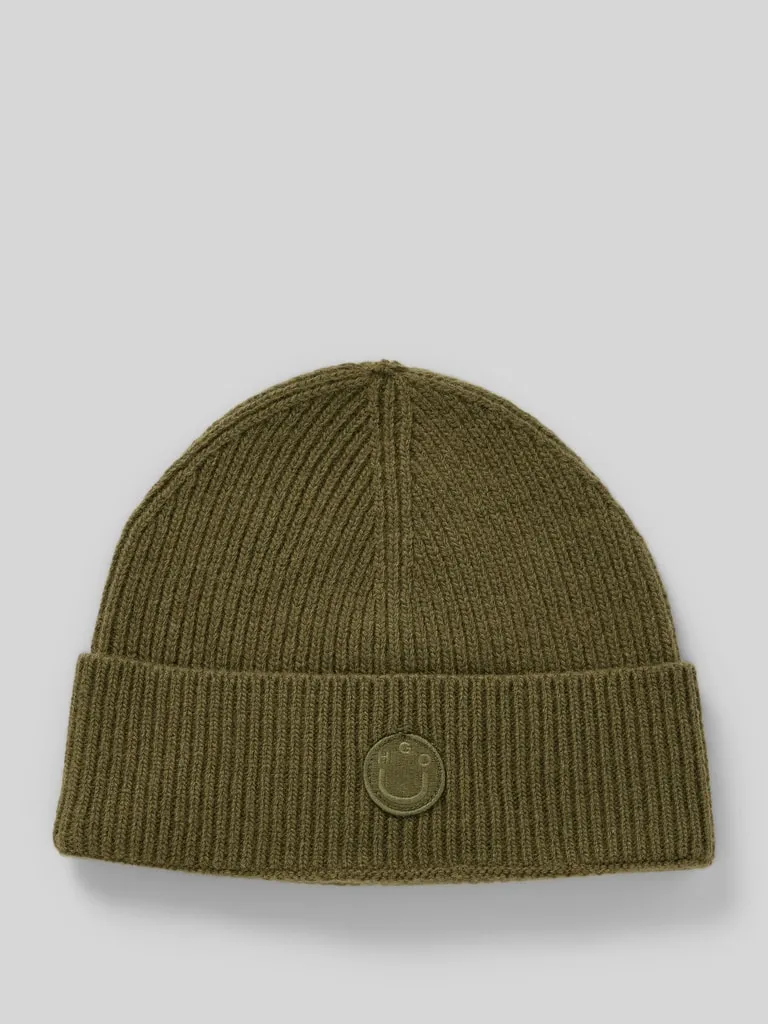 Hugo Blue Beanie aus Woll-Mix mit Stitching Modell 'Xafi' (oliv) online kaufen