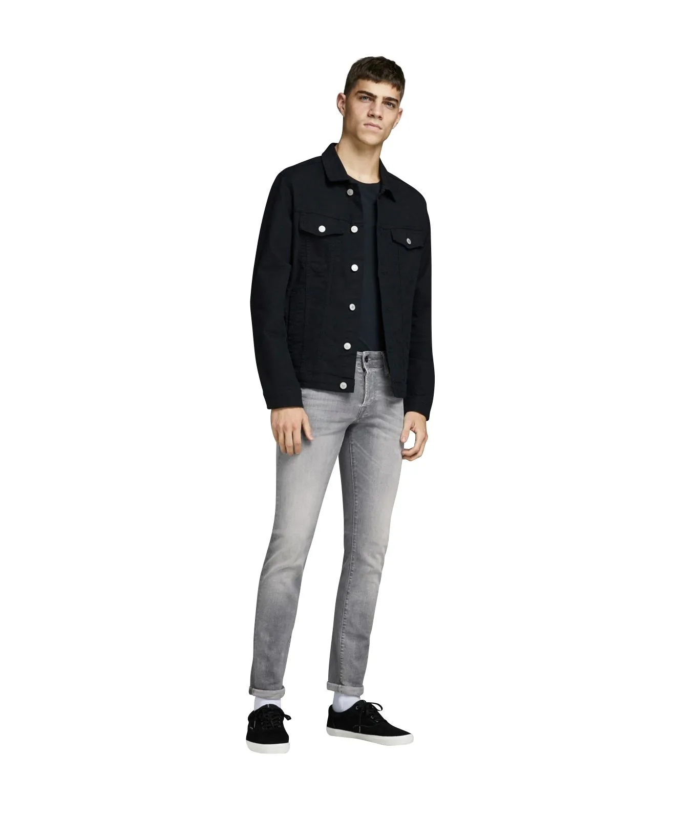 Jack & Jones Jeans Slim Fit Glenn Icon in gebleichtem Grau