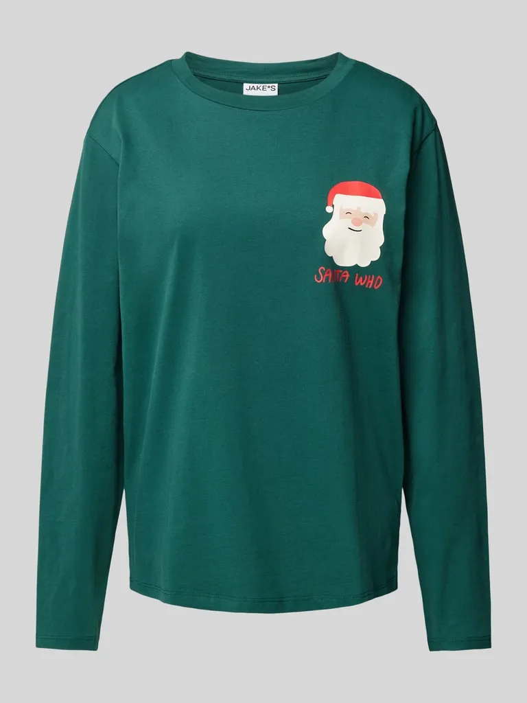 Jake*s Casual Pyjama-Oberteil mit Motiv-Print (dunkelgruen) online kaufen