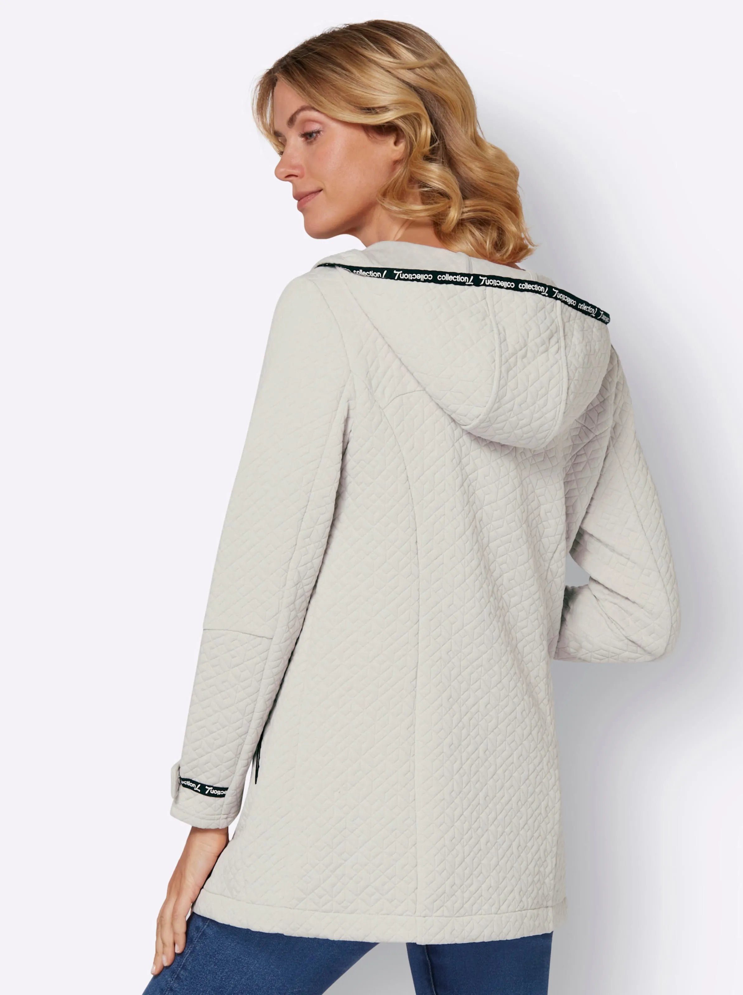 Jersey-Jacke in hellgrau