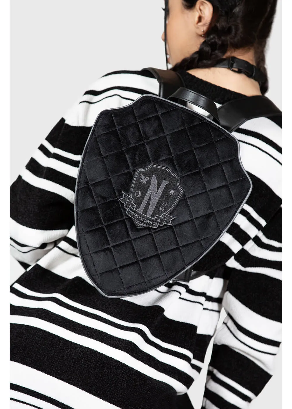 Killstar Wednesday Not Friends Material Rucksack Schwarz