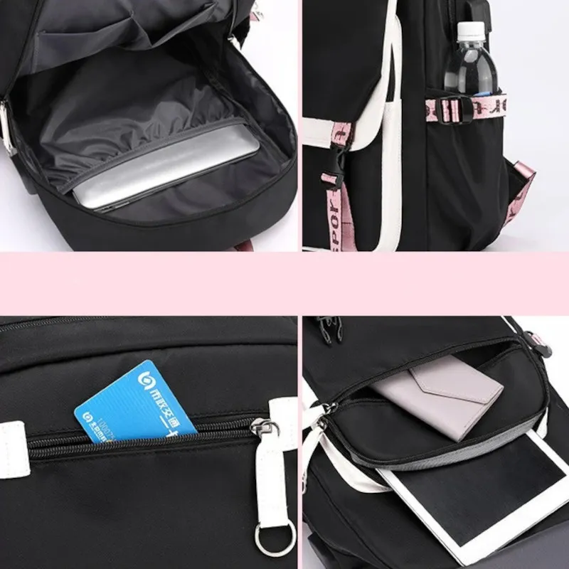 Lachsrosa Hunter x Hunter Rucksack – Manga Tasche mit USB Port