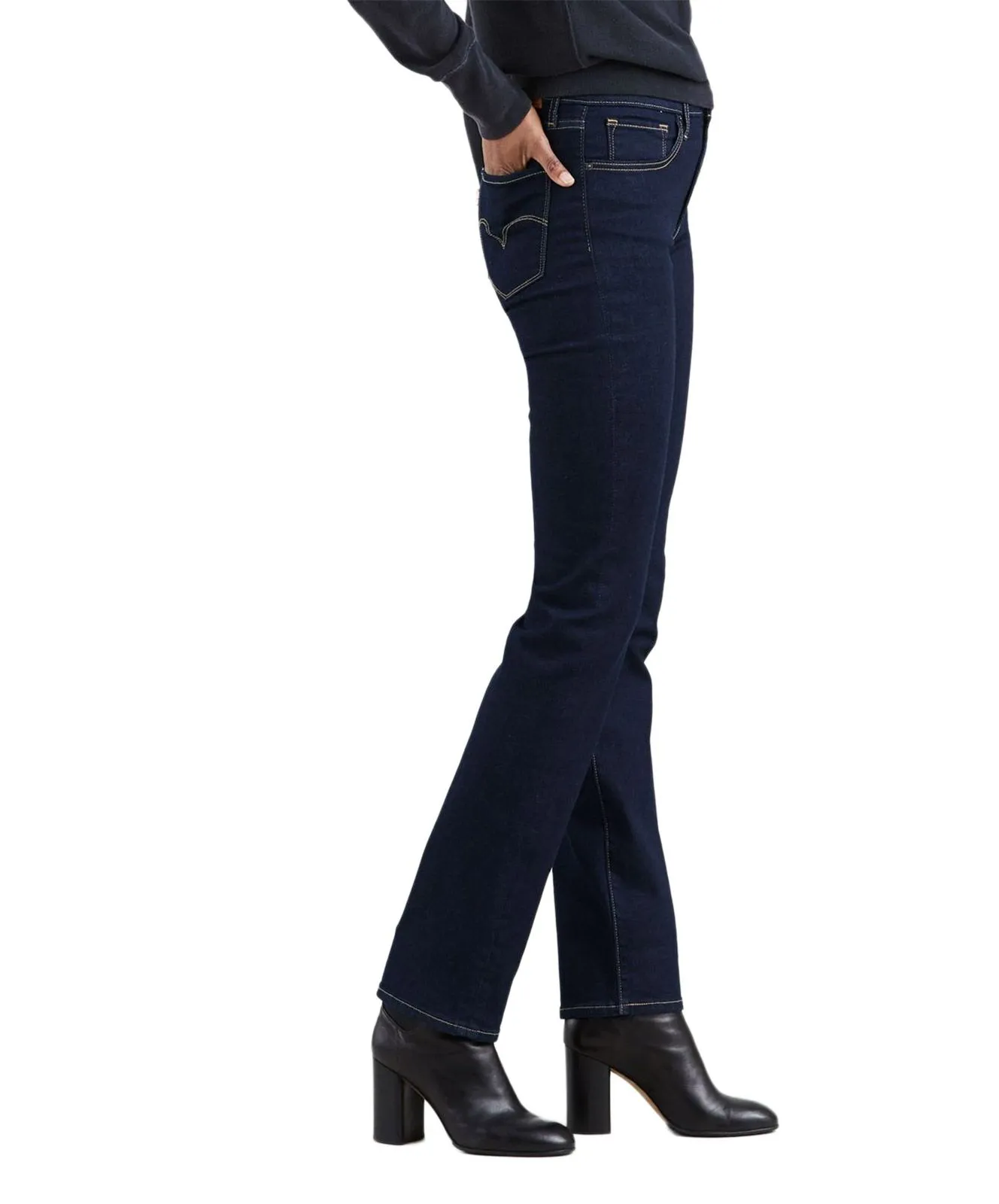Levi’s 724 - Gerade dunkelblaue Jeans mit hohem Bund