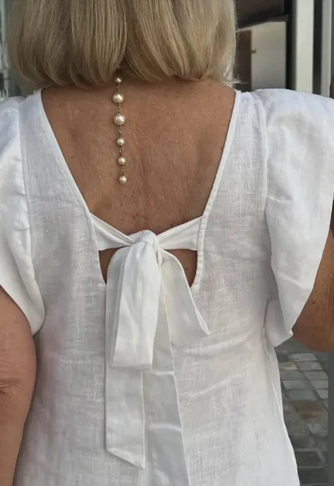 Lässiges Kleid aus Baumwolle und Leinen