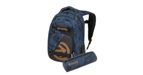 Meatfly Exile Rucksack + KOSTENLOSES Federmäppchen dunkelblau 24 L