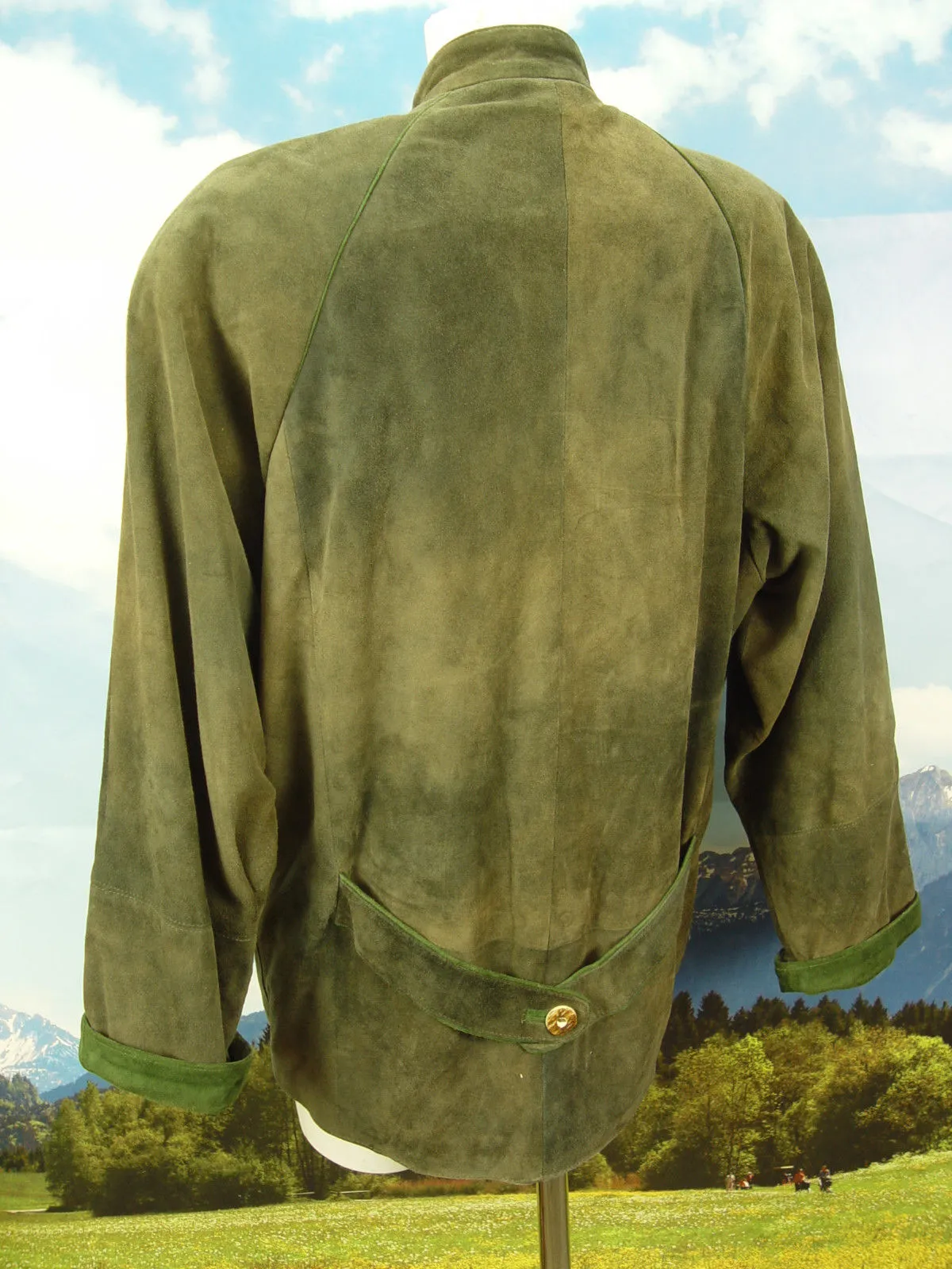 MEINDL Ziegenvelour mit Stickerei klasse lässiger Leder-Janker Jacke HL179 Gr.50