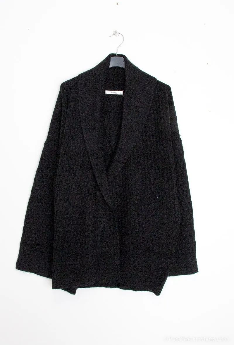 Mid-length open cardigan
