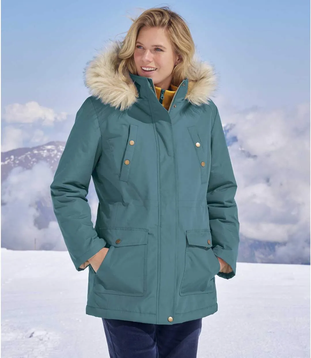Parka mit Webpelz-Futter und Kapuze