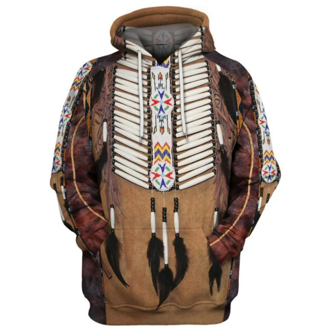 Premium Indianer-Hoodie / Kapuzenshirt - Comanche Warrior
