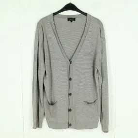 Second Hand A.P.C. PARIS Strickjacke Cardigan Gr. XL braun wei gestreift (*)