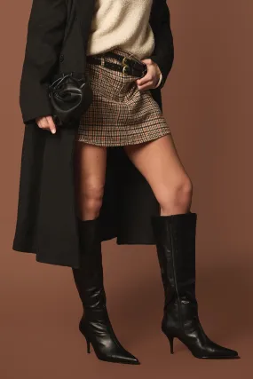 Spitze kniehohe Stiletto-Stiefel