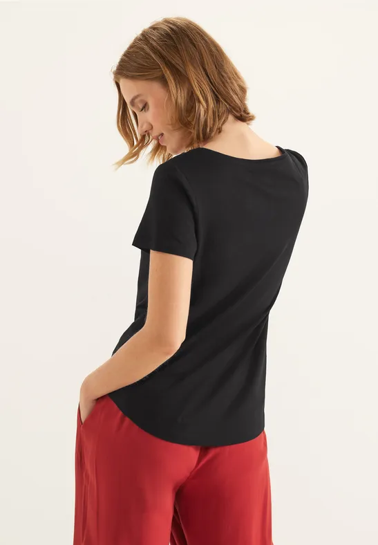 Street One Slub T-Shirt in Unifarbe  - Style GERDA