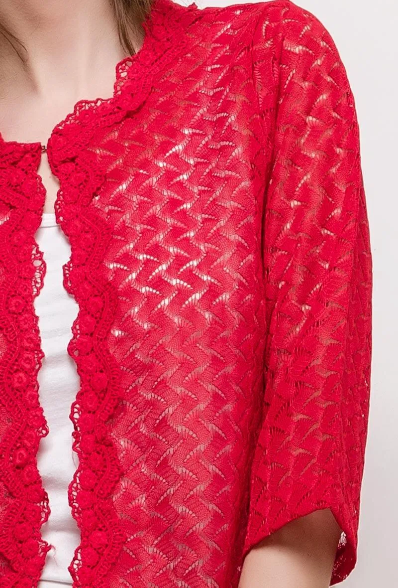Transparent lace cardigan