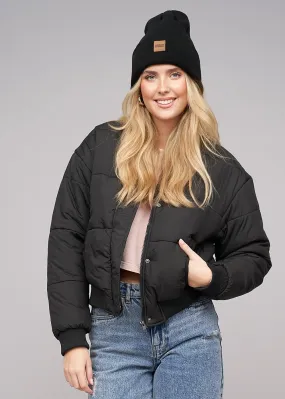 Urban Classics Damen Blouson Steppjacke mit Zipper und 2-Pockets schwarz