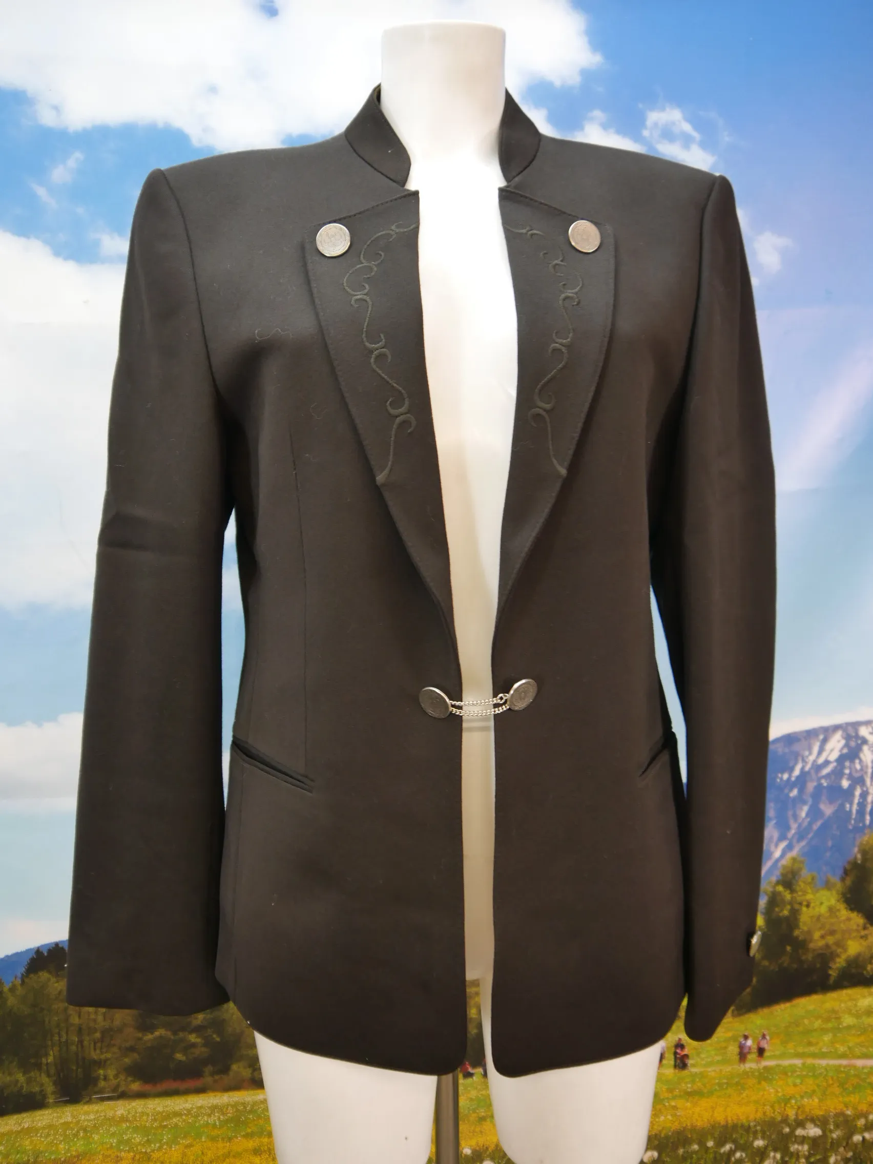 Zeiler neuwertig braun Schurwolle mit Stickerei tolle Trachtenjacke Jacke Gr.48